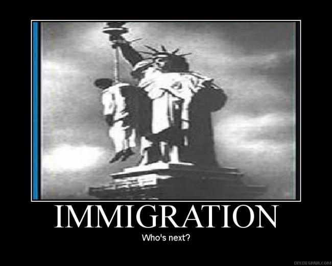 Immigration demotivational poster
