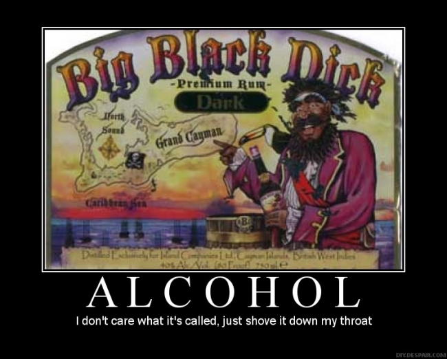 Alcohol Demotivator rum big black 