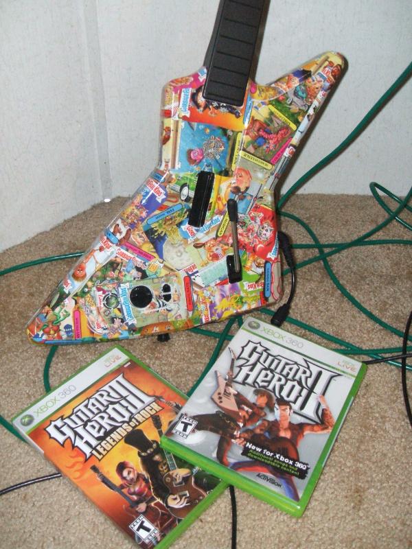 so i was drunk one night after the bar and got bored with my guitar controller and a bunch of garbage pail kids stickers...hahaha