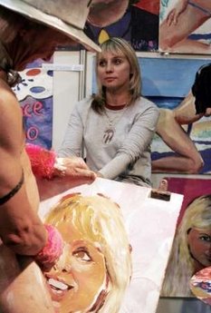 Man paints with penis