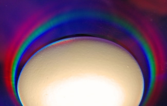 Just an egg set on a DVD and used a flash to bring out the prisim effect from the DVD.
Copyright 2007, Roger Hunter