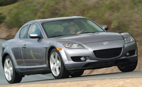 2008 Mazda RX-8 - 1.3-liter 2-rotor, 6-speed manual, rear-wheel drive - 16 mpg city, 22 mpg highway 