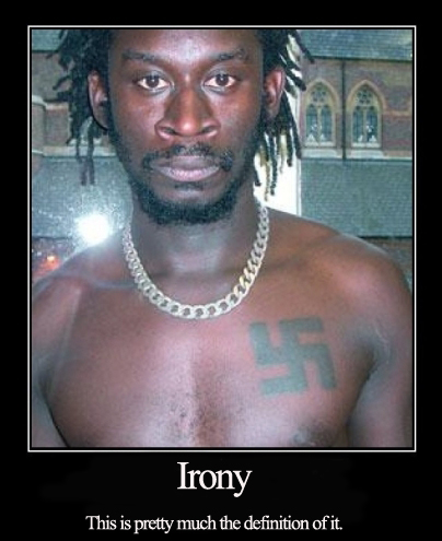 Funny picure with black man and nazi swastica