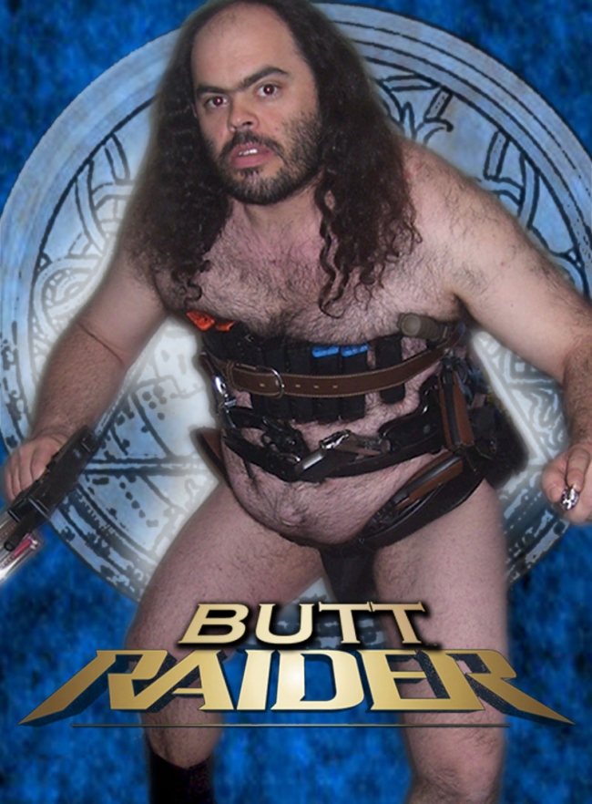 Another fantastic promotional poster for "Larry Croft: Butt Raider"