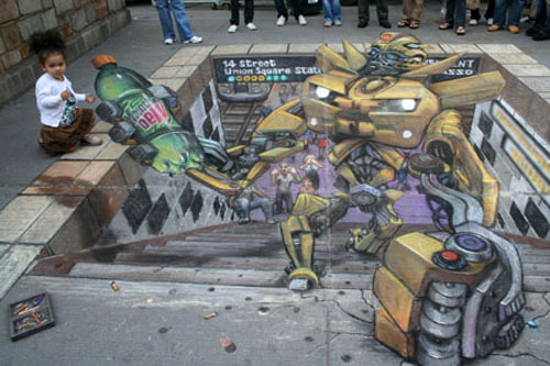 name of julian beever art - Street Union Square Stat
