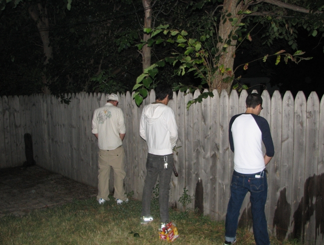 Had a rager at my house, the fence was the bathroom.