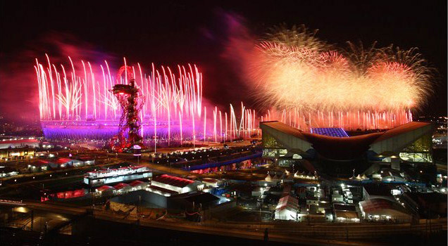 shiney fireworks and fountains