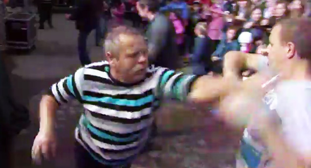 Drunks Fight In Front Of Children