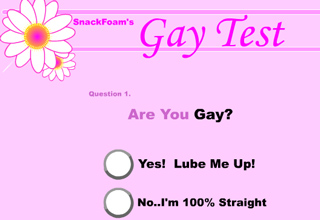 Take this test to see if you have gay traits. 
