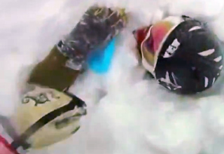 Amazing gopro footage of a guy saving his brother caught in an avalanche.