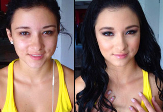 Porn stars before and after makeup.
