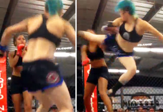 This female MMA fight does not last long.