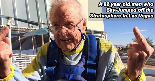 jump off stratosphere las vegas - A 92YearOld Man who SkyJumped off the Stratosphere in Las Vegas