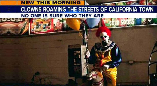 news report about a scary clown