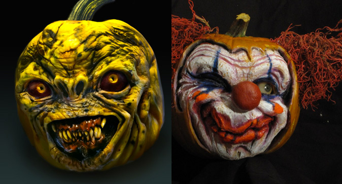 creepy carved pumpkins