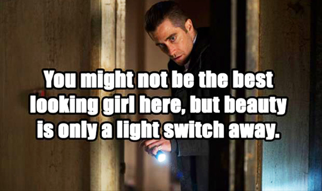 jake gyllenhaal holding a flashlight