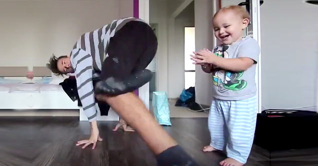 baby dancing with dad