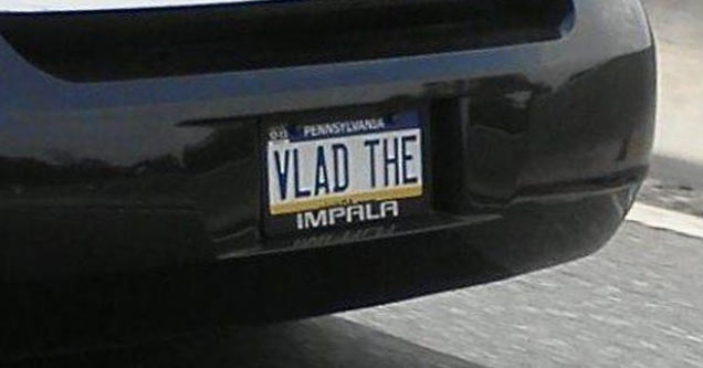 clever vanity plates - Pennstema Vlad The Impala