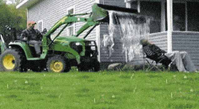 Tractor water dump prank