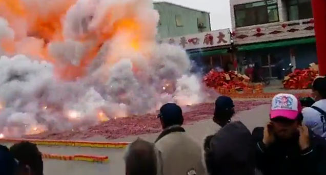 fireworks at street festival