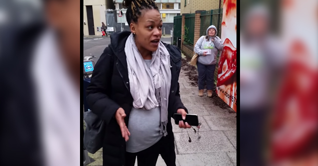 pregnant woman rants outside abortion clinic