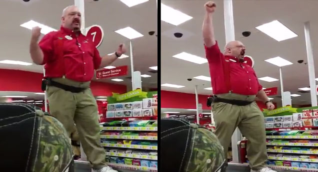 target employee giving speech