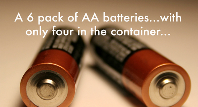 Gift - A 6 pack of Aa batteries...with only four in the container...