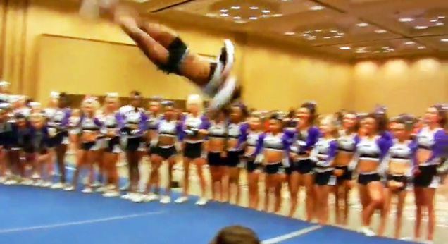 cheerleader doing flips