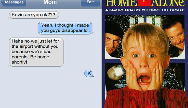 home alone text message