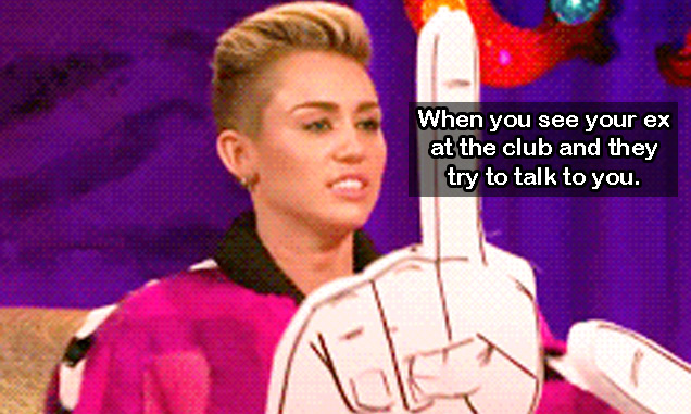 Miley cyrus with foam middle finger