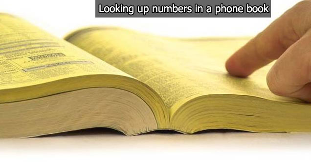 looking up phone numbers in phonebook