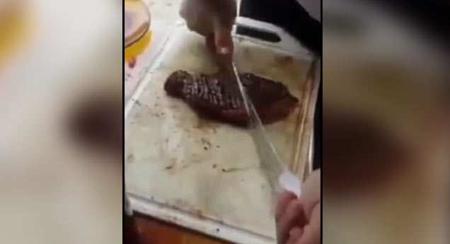 guy cuts steaks like a boss