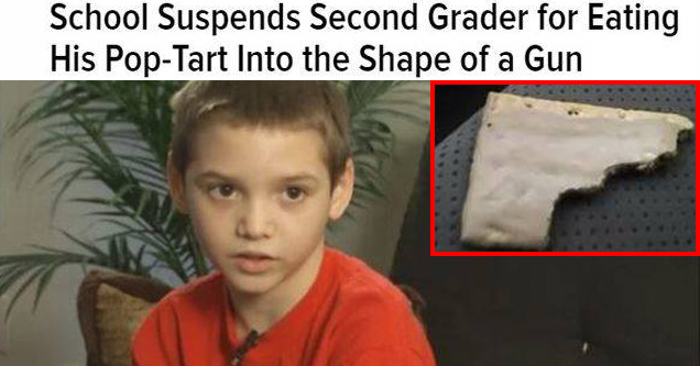 second grade boy and pop tart in shape of gun