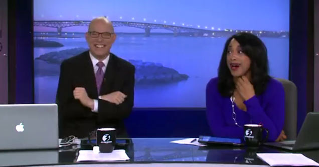 news anchors laughing on set