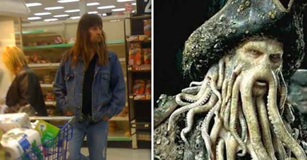 Guy looks like the octopus faced pirate from the Pirates of the Caribbean..