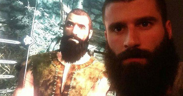 man with beard looks like video game character