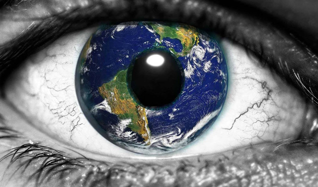 earth in an eye ball