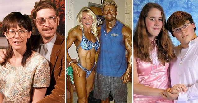 bodybuilder couple and nerdy couples