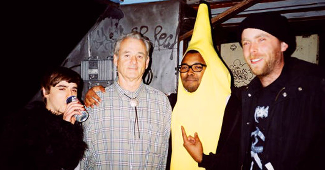 bill murray with a guy in a banana suit