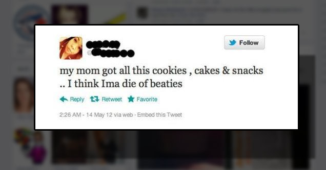 girl tweets die of beaties instead of diabetes