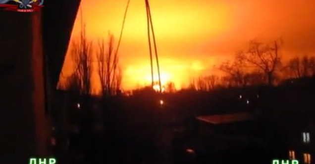 huge bomb explodes lighting up sky