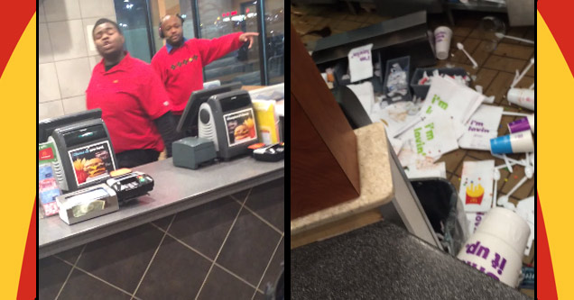 man getting fired then destroys inside of mcdonalds