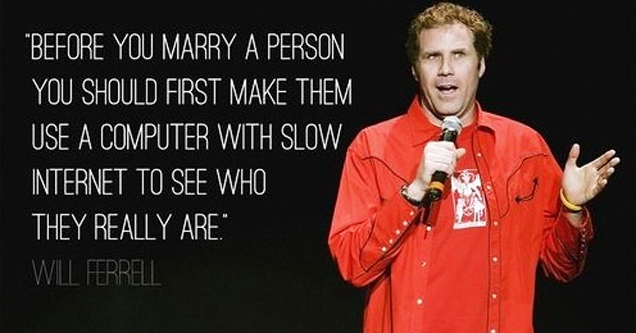 will ferrell in red shirt with microphone