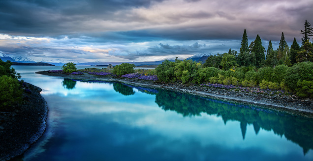 landscape sky reflecting in a river