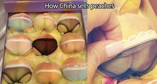 china weird facts - How China sells peaches