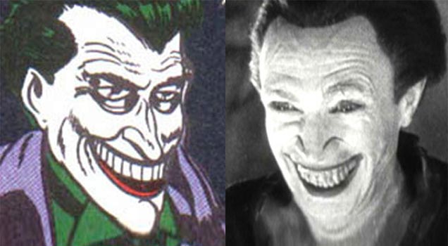 batman's the joker and a movie vampire he was modeled after