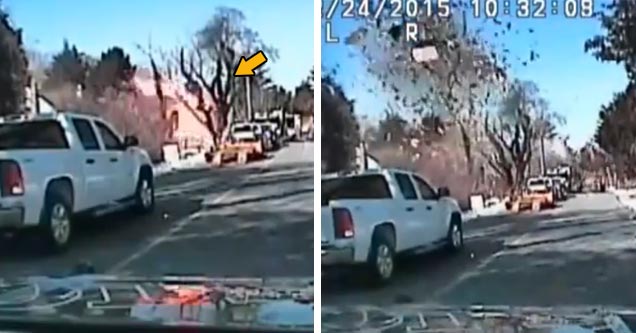 police dash cam captures explosion