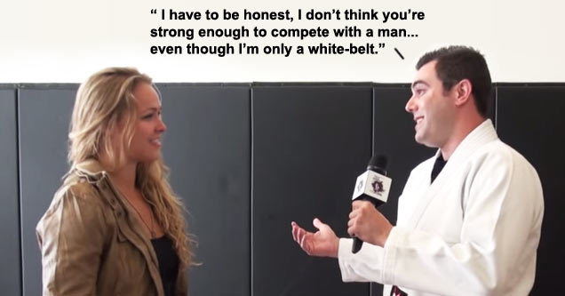 guy talking smack to mma fighter ronda rousey