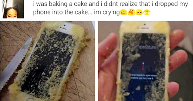 iphone baked in cake