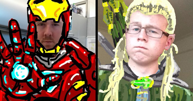 iron man and legolas snapchats